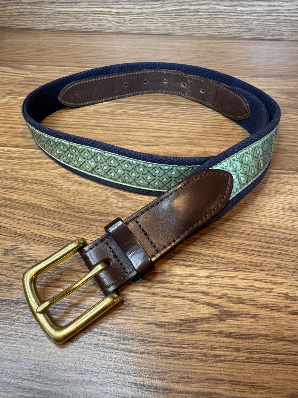 Vineyard Vines Green and Blue Golf Club and Golf Ball Mens Belt 40